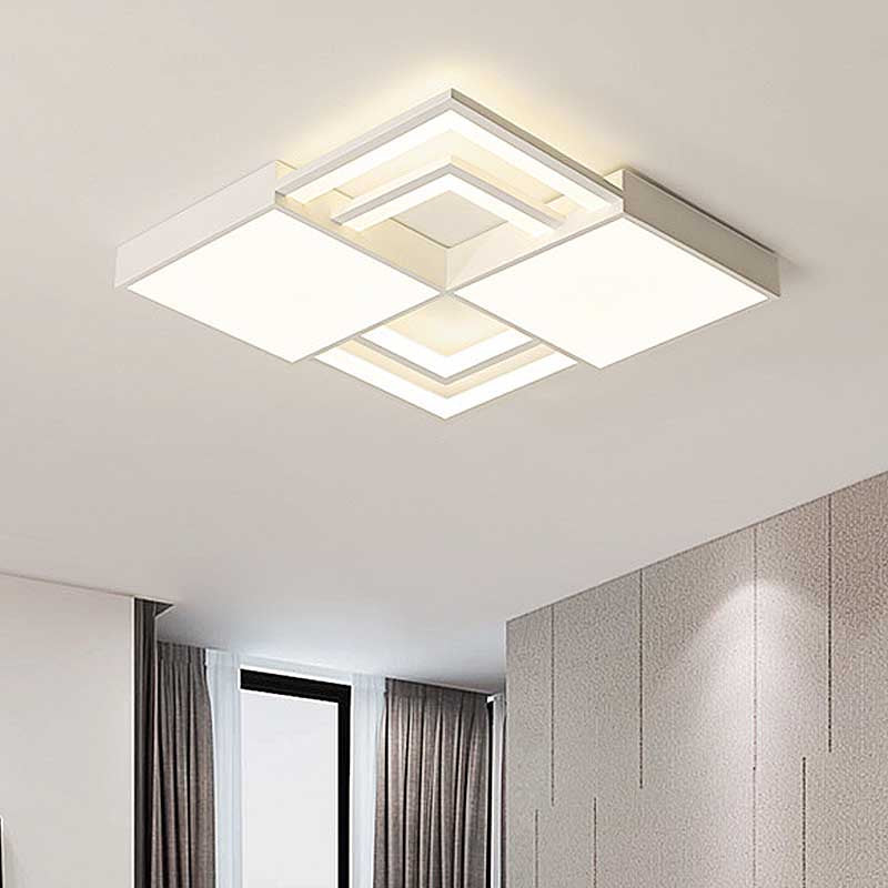 White Square Acrylic Ceiling Flush Mount 16.5