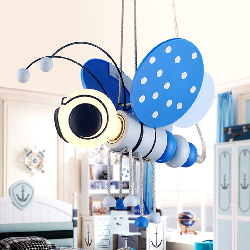 Kids Style Bee Shape Suspension Lighting Metallic 1-Light Nursery Pendant Ceiling Light Clearhalo 'Ceiling Lights' 'Pendant Lights' 'Pendants' Lighting' 2187754