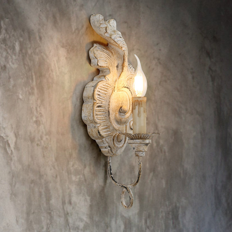 Vintage Candelabra Wall Light Fixture Metallic Wall Mounted Lighting for Corridor White A Clearhalo 'Wall Lamps & Sconces' 'Wall Lights' Lighting' 2197924