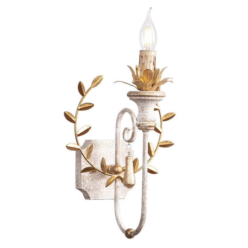 Vintage Candelabra Wall Light Fixture Metallic Wall Mounted Lighting for Corridor White B Clearhalo 'Wall Lamps & Sconces' 'Wall Lights' Lighting' 2197928