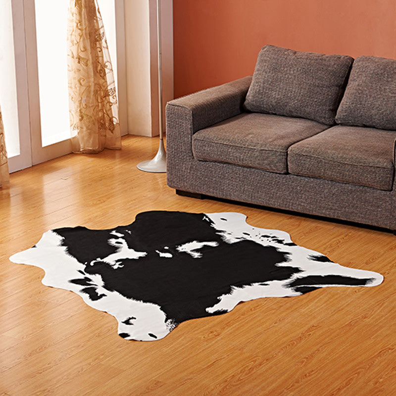 Minimalist Animal Skin Printed Rug Multi Colored Synthetics Carpet Stain-Resistant Easy Care Rug for Decoration White 4'8