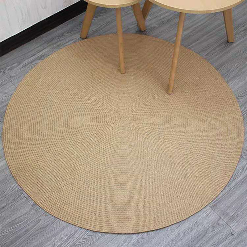 Country Living Room Rug Multi-Color Plain Rug Jute Handmade Natural Fiber Indoor Rug Clearhalo 'Area Rug' 'Rug' 2198831