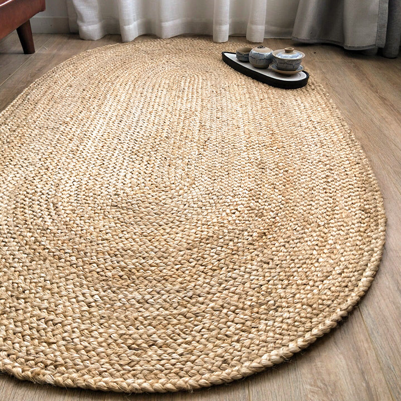 Primitive Beige Plain Rug Jute Fiber Rustic Rug Pet Friendly Stain Resistant Anti-Slip Backing Rug for Great Room Clearhalo 'Area Rug' 'Rug' 2198949