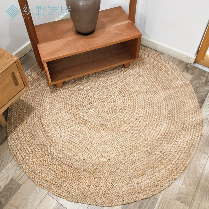 Primitive Beige Plain Rug Jute Fiber Rustic Rug Pet Friendly Stain Resistant Anti-Slip Backing Rug for Great Room Clearhalo 'Area Rug' 'Rug' 2198951