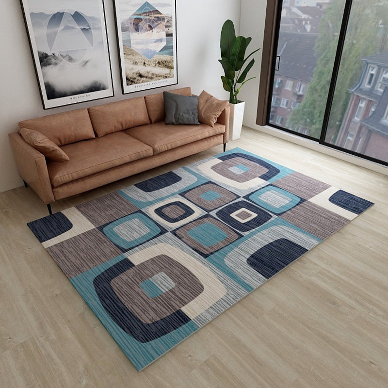 Simplicity Living Room Rug Multi-Color Geometrical Area Carpet Polyester Pet Friendly Anti-Slip Machine Washable Rug Clearhalo 'Area Rug' 'Modern' 'Rugs' Rug' 2198990