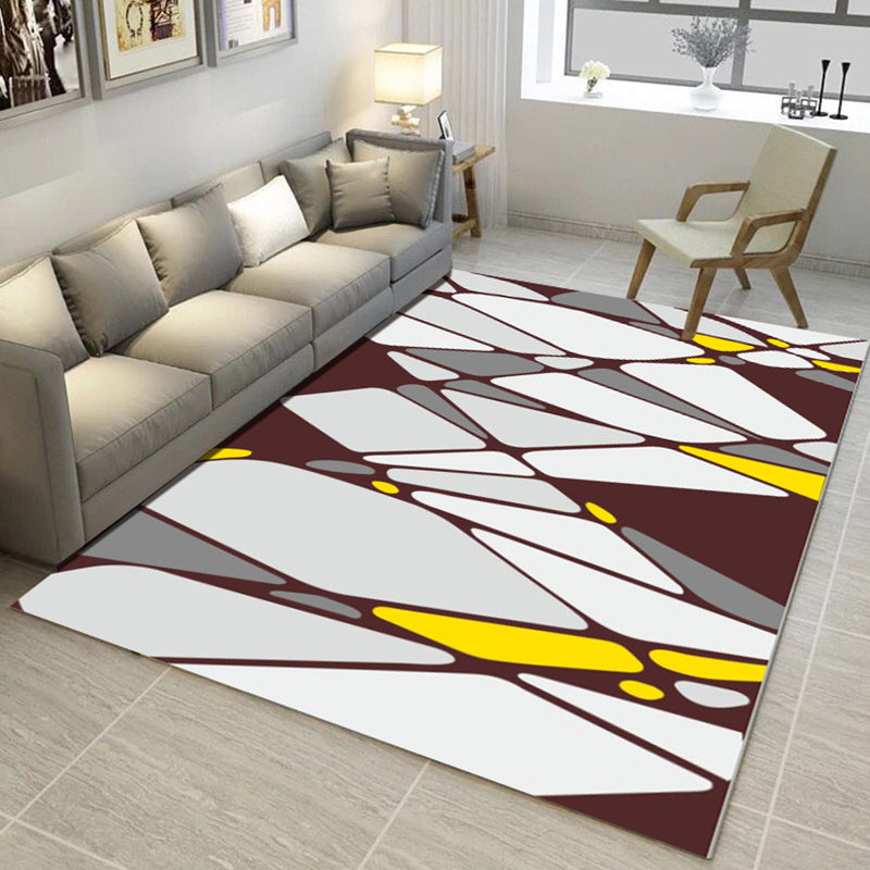 Environmental Modern Area Rug Multi Colored Geometrical Rug Pet Friendly Non-Slip Machine Washable Rug for Home Grey Clearhalo 'Area Rug' 'Modern' 'Rugs' Rug' 2199351