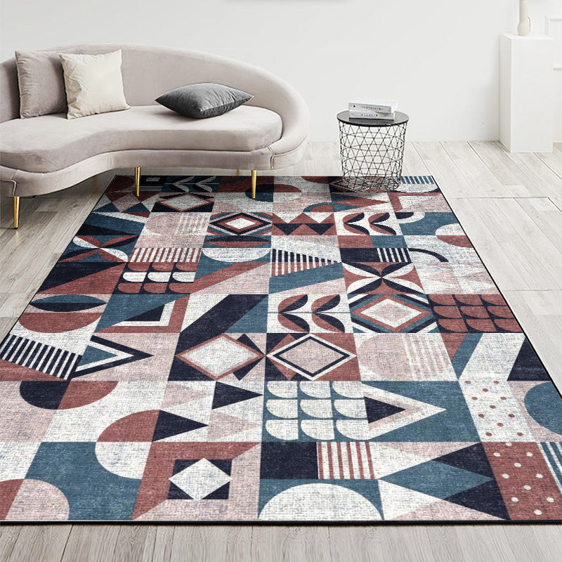 Nordic Geometric Printed Rug Multi Color Polyester Indoor Rug Anti-Slip Backing Washable Stain Resistant Carpet for Living Room Clearhalo 'Area Rug' 'Modern' 'Rugs' Rug' 2199421