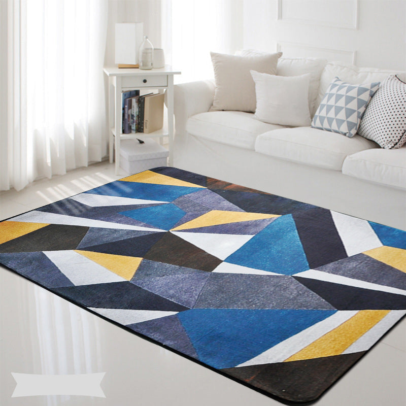 Fancy Multicolor Geometric Rug Synthetics Scandinavian Rug Non-Slip Backing Pet Friendly Stain Resistant Area Rug for Home Decor Dark Blue-Gray Clearhalo 'Area Rug' 'Modern' 'Rugs' Rug' 2199430