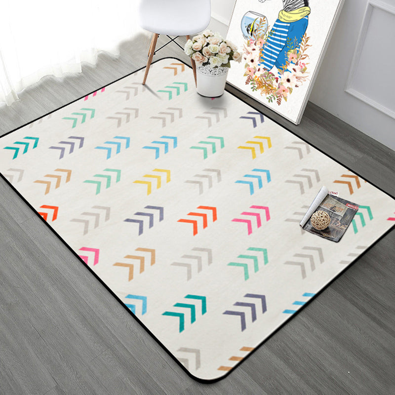 Modern Bedroom Area Rug Multi Color Geometry Arrow Print Rug Polypropylene Washable Pet Friendly Anti-Slip Rug Clearhalo 'Area Rug' 'Modern' 'Rugs' Rug' 2199435