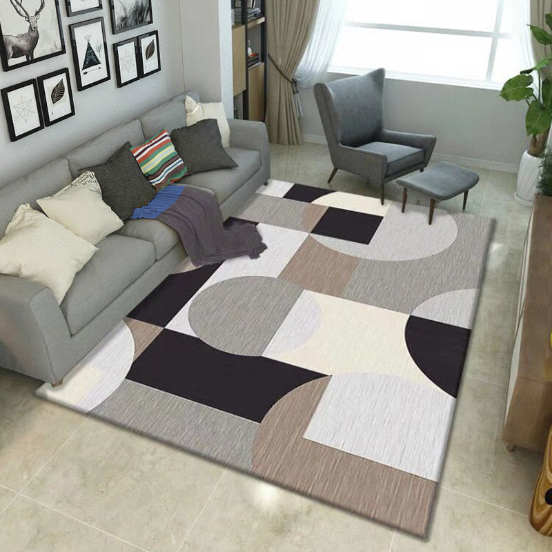 Multicolor Geometrical Color Block Rug Polyester Nordic Rug Pet Friendly Anti-Slip Washable Rug for Great Room Brown Clearhalo 'Area Rug' 'Modern' 'Rugs' Rug' 2199596