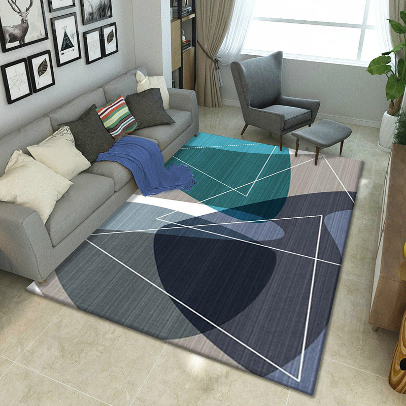 Multicolor Geometrical Color Block Rug Polyester Nordic Rug Pet Friendly Anti-Slip Washable Rug for Great Room Dark Gray Clearhalo 'Area Rug' 'Modern' 'Rugs' Rug' 2199608