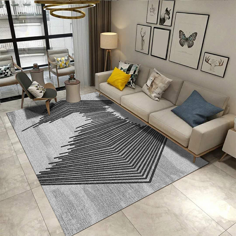 Minimalistic Living Room Rug Multicolor Geometric Line Print Rug Polypropylene Stain Resistant Anti-Slip Pet Friendly Rug Clearhalo 'Area Rug' 'Modern' 'Rugs' Rug' 2199638