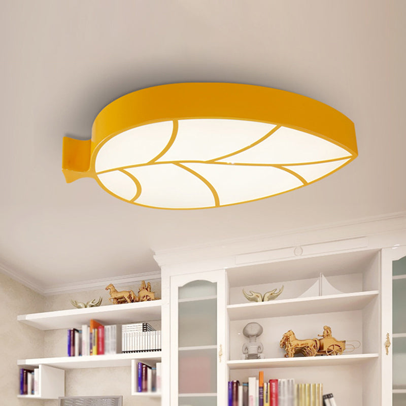 Acrylic Leaf LED Flush Mount Light Simplicity Flush Mount Ceiling Light for Nursery Yellow Clearhalo 'Ceiling Lights' 'Close To Ceiling Lights' 'Close to ceiling' 'Flush mount' Lighting' 2204268