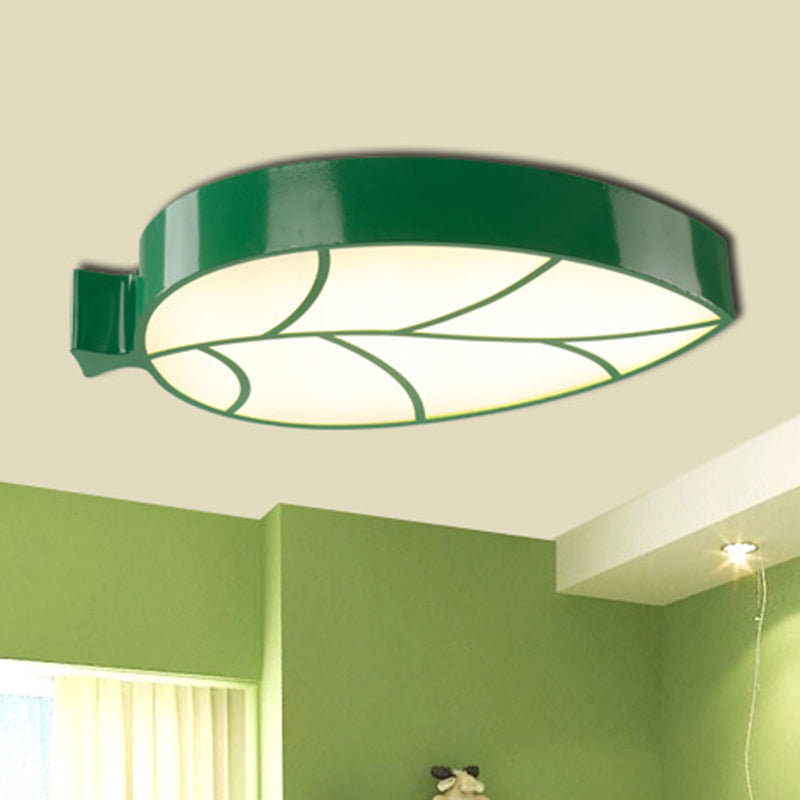 Acrylic Leaf LED Flush Mount Light Simplicity Flush Mount Ceiling Light for Nursery Green Clearhalo 'Ceiling Lights' 'Close To Ceiling Lights' 'Close to ceiling' 'Flush mount' Lighting' 2204269