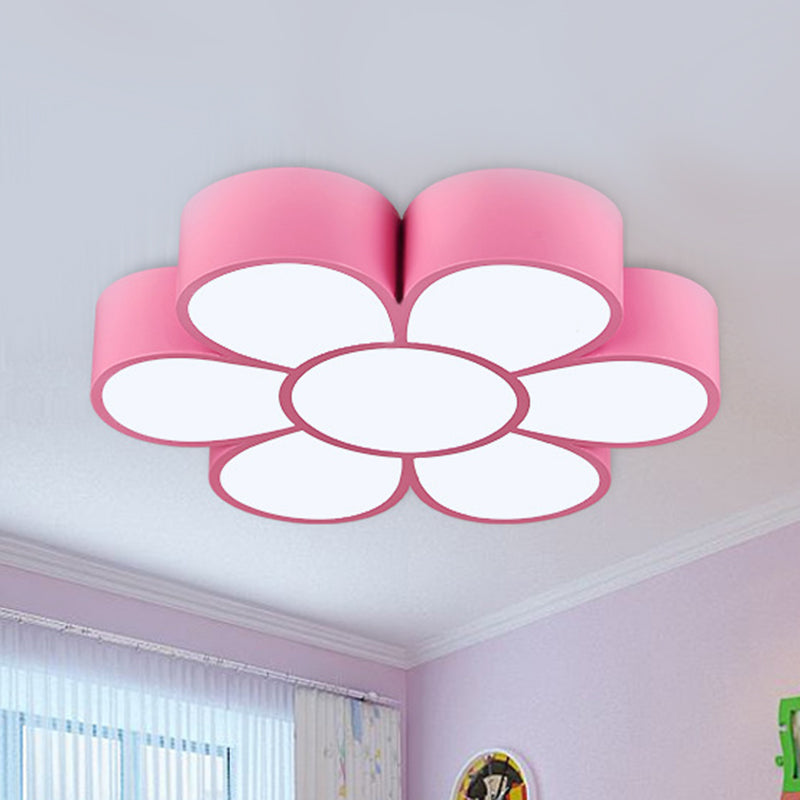 Floral Kindergarten Flush Light Acrylic Minimalist LED Flush Ceiling Light Fixture Pink Clearhalo 'Ceiling Lights' 'Close To Ceiling Lights' 'Close to ceiling' 'Flush mount' Lighting' 2204274