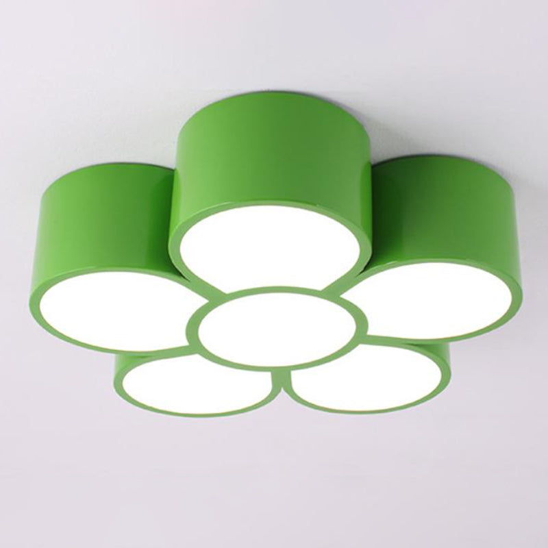 Floral Kindergarten Flush Light Acrylic Minimalist LED Flush Ceiling Light Fixture Green Clearhalo 'Ceiling Lights' 'Close To Ceiling Lights' 'Close to ceiling' 'Flush mount' Lighting' 2204281