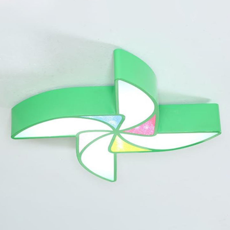 Pinwheel Shaped LED Flush Mount Light Simplicity Acrylic Nursery Ceiling Light Flush Mount Green Clearhalo 'Ceiling Lights' 'Close To Ceiling Lights' 'Close to ceiling' 'Flush mount' Lighting' 2204328