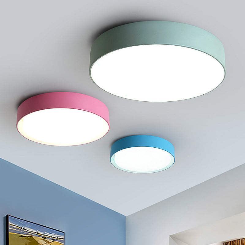 Acrylic Round LED Flush Mount Childrens Flushmount Ceiling Light for Kindergarten Green Clearhalo 'Ceiling Lights' 'Close To Ceiling Lights' 'Close to ceiling' 'Flush mount' Lighting' 2204371