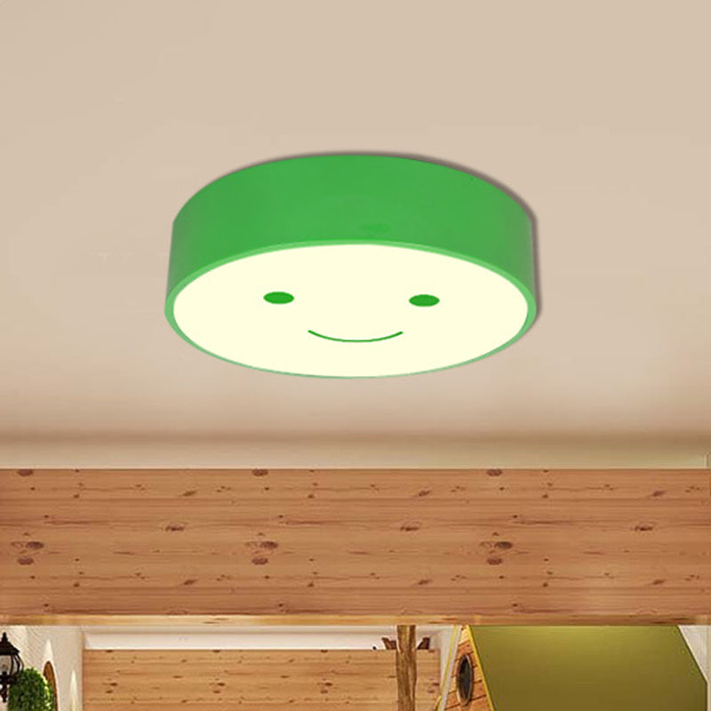 Smiling Face Nursery Flush Ceiling Light Acrylic Kids LED Flush Mount Lighting Fixture Green Clearhalo 'Ceiling Lights' 'Close To Ceiling Lights' 'Close to ceiling' 'Flush mount' Lighting' 2204374