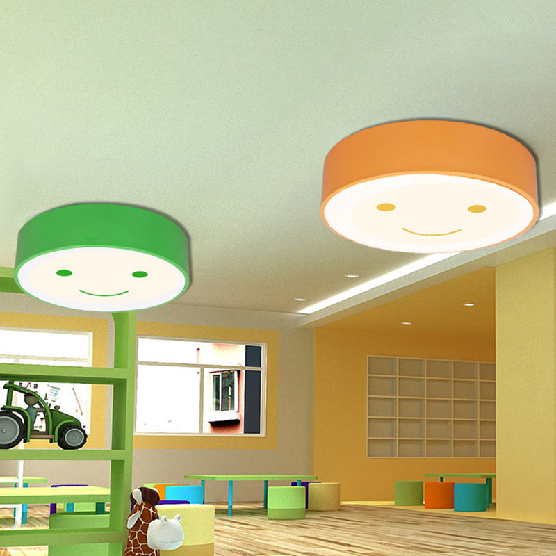 Smiling Face Nursery Flush Ceiling Light Acrylic Kids LED Flush Mount Lighting Fixture Clearhalo 'Ceiling Lights' 'Close To Ceiling Lights' 'Close to ceiling' 'Flush mount' Lighting' 2204375