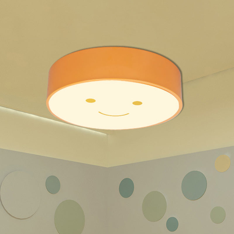 Smiling Face Nursery Flush Ceiling Light Acrylic Kids LED Flush Mount Lighting Fixture Yellow Clearhalo 'Ceiling Lights' 'Close To Ceiling Lights' 'Close to ceiling' 'Flush mount' Lighting' 2204376