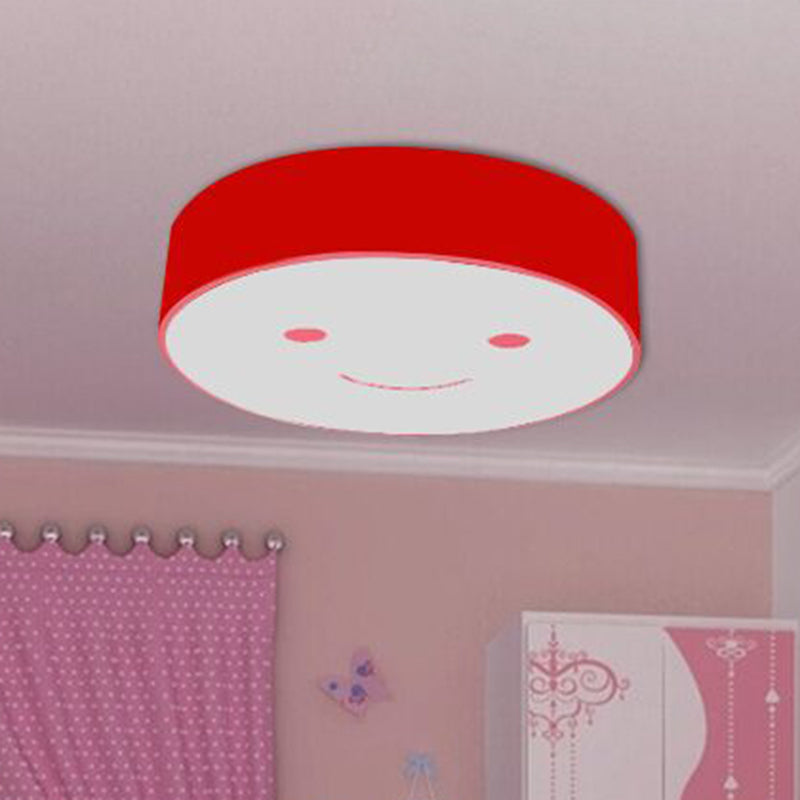 Smiling Face Nursery Flush Ceiling Light Acrylic Kids LED Flush Mount Lighting Fixture Red Clearhalo 'Ceiling Lights' 'Close To Ceiling Lights' 'Close to ceiling' 'Flush mount' Lighting' 2204377