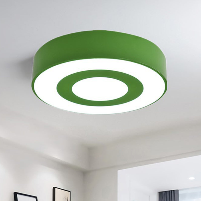 Circular LED Flush Mount Light Simplicity Metallic Kindergarten Ceiling Light Flush Mount Green Clearhalo 'Ceiling Lights' 'Close To Ceiling Lights' 'Close to ceiling' 'Flush mount' Lighting' 2204379