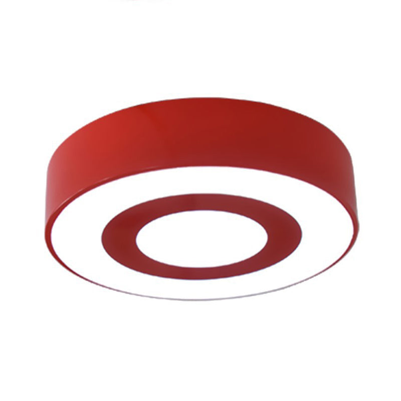 Circular LED Flush Mount Light Simplicity Metallic Kindergarten Ceiling Light Flush Mount Red Clearhalo 'Ceiling Lights' 'Close To Ceiling Lights' 'Close to ceiling' 'Flush mount' Lighting' 2204382