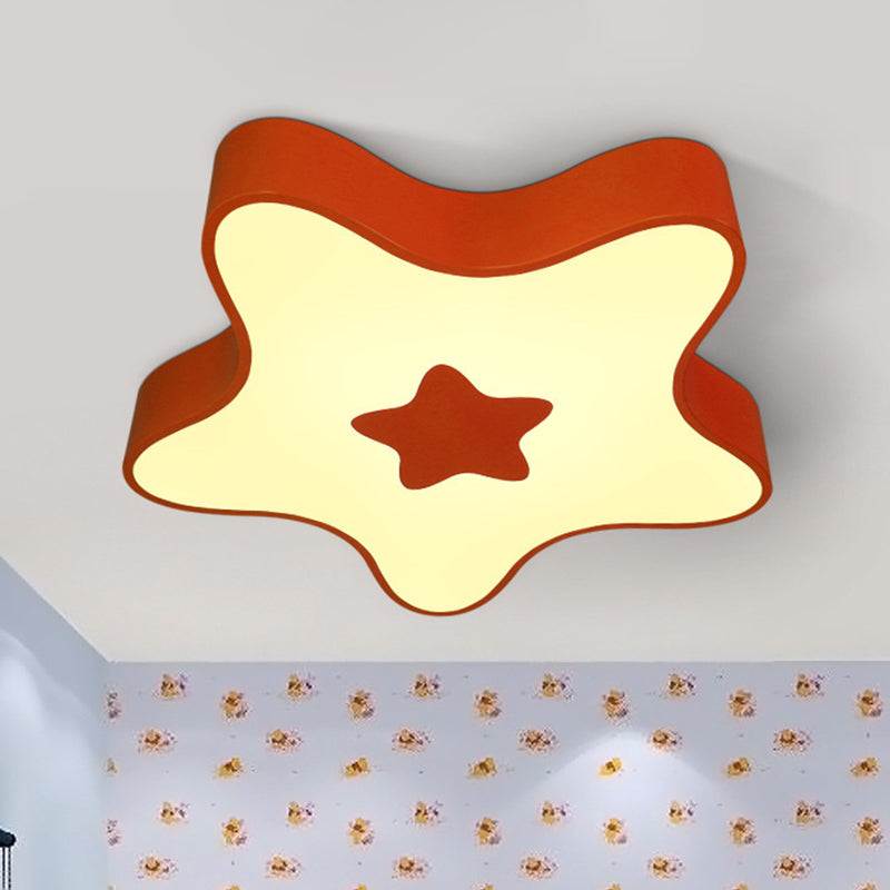 Star Shaped LED Flush Mount Childrens Metallic Kindergarten Flushmount Ceiling Light Clearhalo 'Ceiling Lights' 'Close To Ceiling Lights' 'Close to ceiling' 'Flush mount' Lighting' 2204411