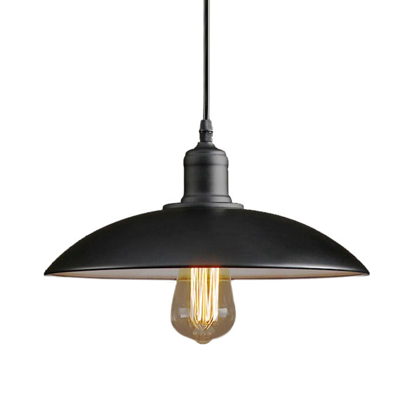 1-Light Pendant Light Antique Pot Lid Metal Hanging Lighting Fixture for Restaurant Clearhalo 'Art Deco Pendants' 'Black' 'Cast Iron' 'Ceiling Lights' 'Ceramic' 'Crystal' 'Industrial Pendants' 'Industrial' 'Metal' 'Middle Century Pendants' 'Pendant Lights' 'Pendants' 'Rustic Pendants' 'Tiffany' Lighting' 2204488