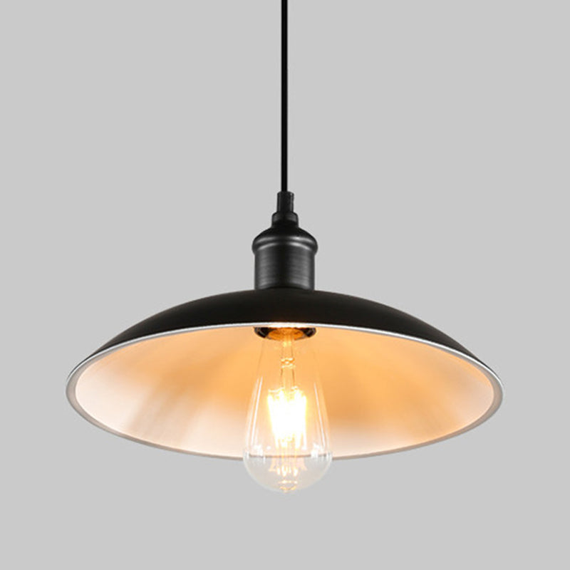 Pot Cover Metallic Hanging Light Simplicity 1��Bulb Restaurant Pendant Light Fixture Clearhalo 'Ceiling Lights' 'Industrial Pendants' 'Industrial' 'Middle Century Pendants' 'Pendant Lights' 'Pendants' 'Tiffany' Lighting' 2204494