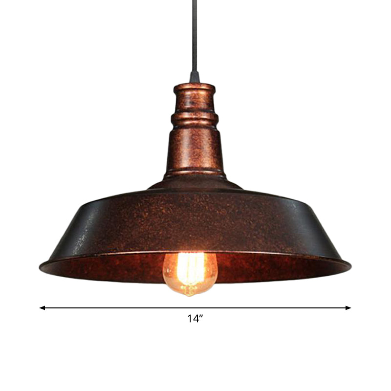 1-Light Metallic Ceiling Light Retro Rust Pot Lid Restaurant Hanging Pendant Light Clearhalo 'Art Deco Pendants' 'Cast Iron' 'Ceiling Lights' 'Ceramic' 'Crystal' 'Industrial Pendants' 'Industrial' 'Metal' 'Middle Century Pendants' 'Pendant Lights' 'Pendants' 'Tiffany' Lighting' 2204532