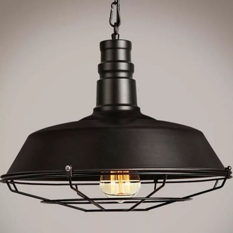 Pot Cover Metallic Hanging Light Simplicity 1 Bulb Restaurant Pendant Light Fixture Black Clearhalo 'Art Deco Pendants' 'Black' 'Cast Iron' 'Ceiling Lights' 'Ceramic' 'Crystal' 'Industrial' 'Metal' 'Pendant Lights' 'Rustic Pendants' 'Tiffany' Lighting' 2204536