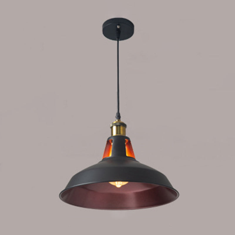 Metallic Pot Lid Suspension Lighting Retro Style 1��Head Restaurant Pendant Ceiling Light Clearhalo 'Ceiling Lights' 'Industrial Pendants' 'Industrial' 'Middle Century Pendants' 'Pendant Lights' 'Pendants' 'Tiffany' Lighting' 2204543