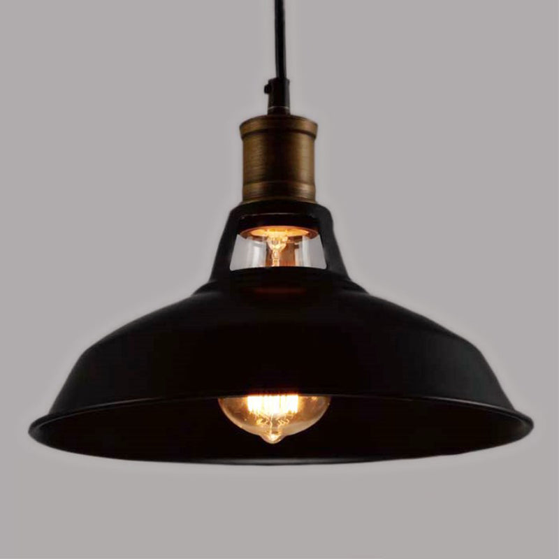 Retro Style Pot Cover Suspension Lighting 1 Head Iron Pendant Ceiling Light for Bar Black Clearhalo 'Art Deco Pendants' 'Black' 'Cast Iron' 'Ceiling Lights' 'Ceramic' 'Crystal' 'Industrial' 'Metal' 'Pendant Lights' 'Rustic Pendants' 'Tiffany' Lighting' 2204551