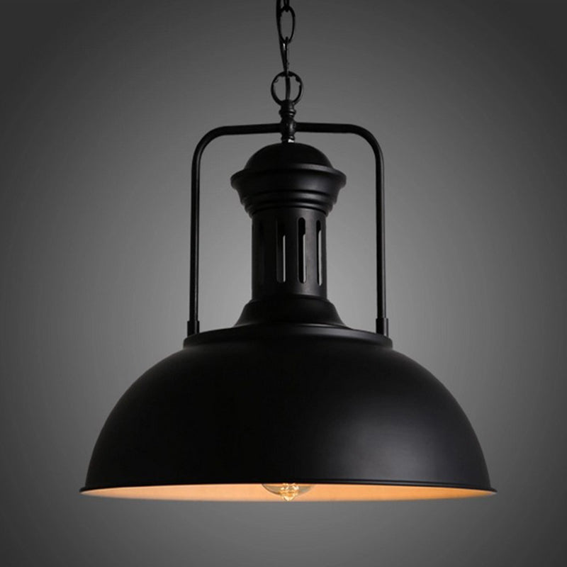 Metallic Pot Cover Pendant Light Antique 1-Light Restaurant Hanging Light Fixture Clearhalo 'Art Deco Pendants' 'Black' 'Cast Iron' 'Ceiling Lights' 'Ceramic' 'Crystal' 'Industrial Pendants' 'Industrial' 'Metal' 'Middle Century Pendants' 'Pendant Lights' 'Pendants' 'Rustic Pendants' 'Tiffany' Lighting' 2204565