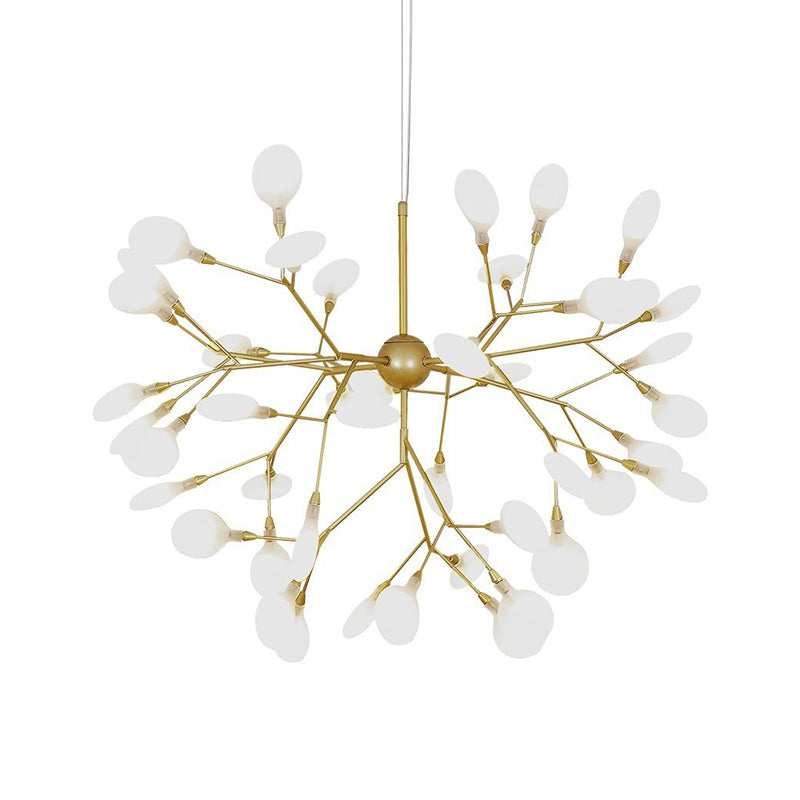 Firefly Shade Chandelier Pendant Light Nordic Living Room LED Hanging Light in Gold Clearhalo 'Ceiling Lights' 'Chandeliers' 'Modern Chandeliers' 'Modern' Lighting' 2205055