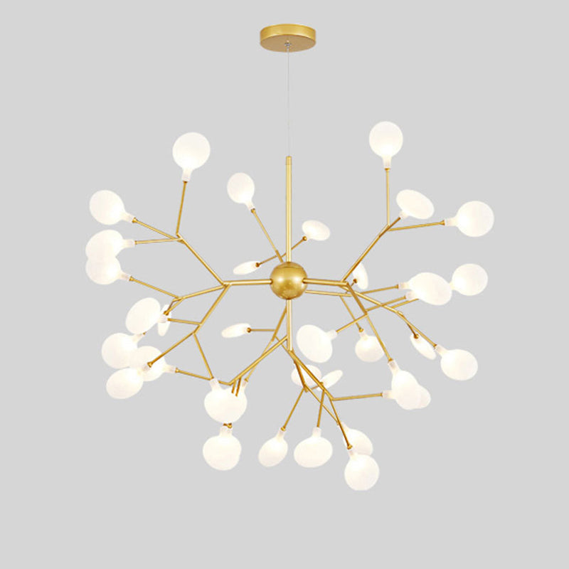 Sputnik Firefly Dining Room LED Ceiling Lighting Acrylic Post-Modern Chandelier Light Fixture in Gold Clearhalo 'Ceiling Lights' 'Chandeliers' 'Modern Chandeliers' 'Modern' Lighting' 2205077