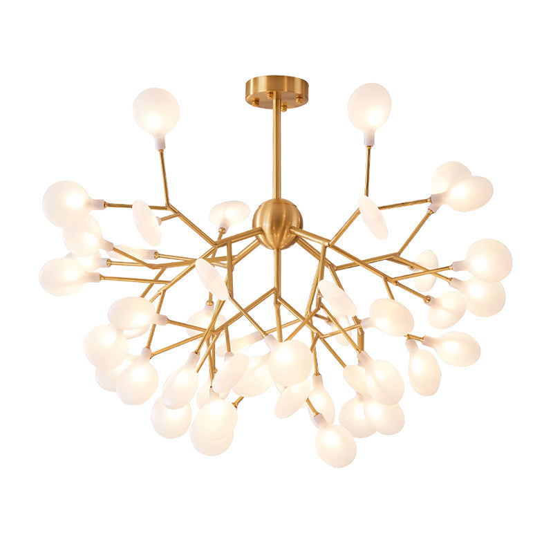 Branched Firefly Acrylic Chandelier Pendant Light Nordic Gold LED Hanging Light for Bedroom Clearhalo 'Ceiling Lights' 'Chandeliers' 'Modern Chandeliers' 'Modern' Lighting' 2205082