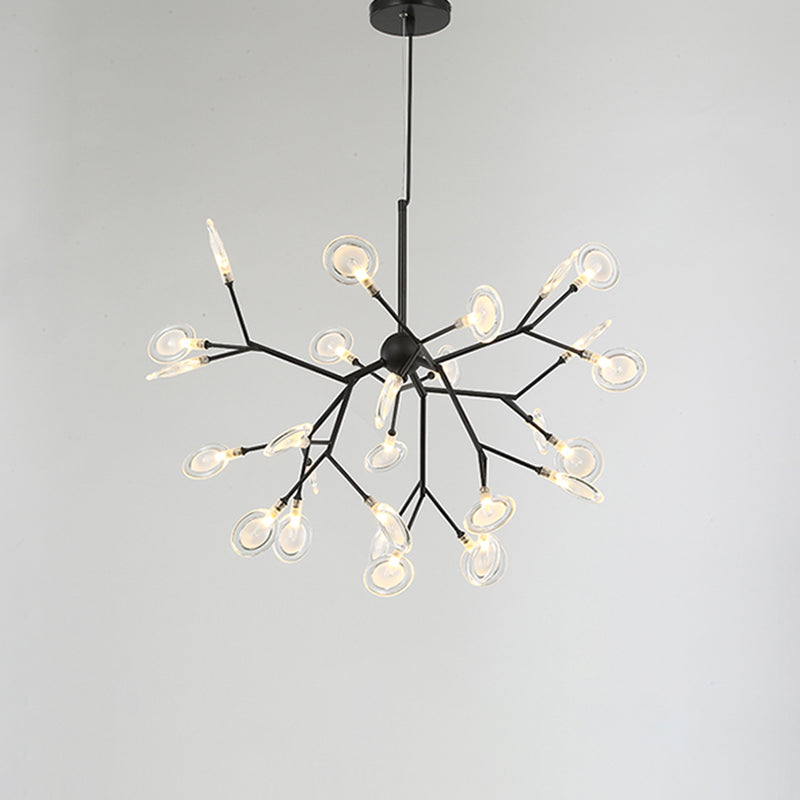 Sputnik Firefly LED Suspension Light Minimalist Acrylic Bedroom Chandelier Lighting 27 Black Clearhalo 'Ceiling Lights' 'Chandeliers' 'Modern Chandeliers' 'Modern' Lighting' 2205103