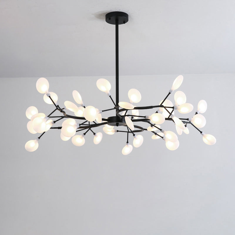 Acrylic Firefly LED Suspension Light Nordic Style Chandelier Light for Living Room 45 Black Clearhalo 'Ceiling Lights' 'Chandeliers' 'Modern Chandeliers' 'Modern' Lighting' 2205122