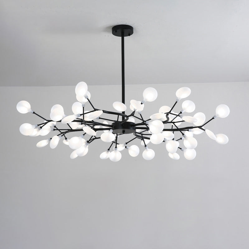 Acrylic Firefly LED Suspension Light Nordic Style Chandelier Light for Living Room 63 Black Clearhalo 'Ceiling Lights' 'Chandeliers' 'Modern Chandeliers' 'Modern' Lighting' 2205125