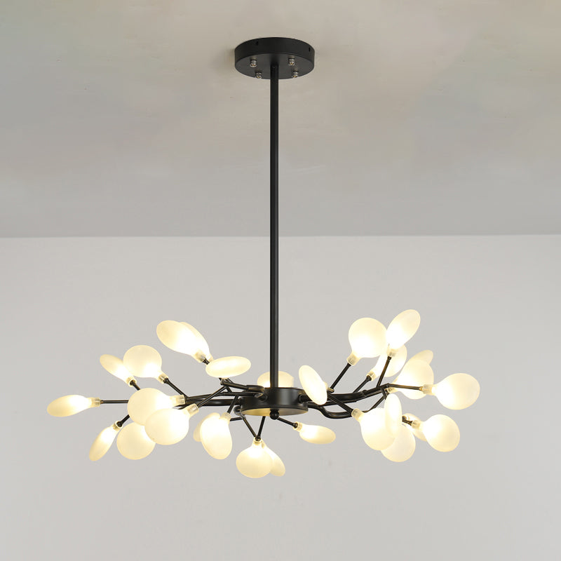 Branch Shaped Living Room Chandelier Lighting Metallic Minimalist LED Pendant Light 30 Black Clearhalo 'Ceiling Lights' 'Chandeliers' 'Modern Chandeliers' 'Modern' Lighting' 2205136