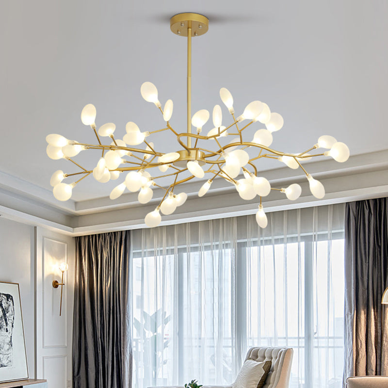 Branch Shaped Living Room Chandelier Lighting Metallic Minimalist LED Pendant Light Clearhalo 'Ceiling Lights' 'Chandeliers' 'Modern Chandeliers' 'Modern' Lighting' 2205139