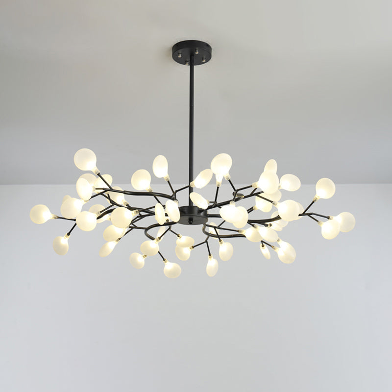 Branch Shaped Living Room Chandelier Lighting Metallic Minimalist LED Pendant Light 54 Black Clearhalo 'Ceiling Lights' 'Chandeliers' 'Modern Chandeliers' 'Modern' Lighting' 2205140