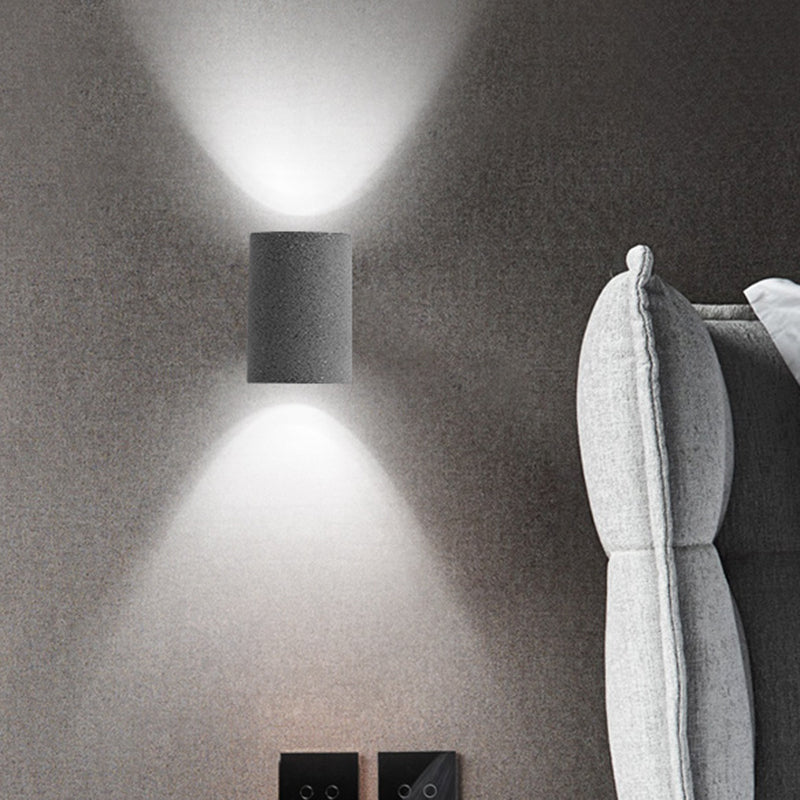 Half Cylinder Living Room Sconce Lighting Cement Minimalistic LED Wall Light Fixture Clearhalo 'Modern wall lights' 'Modern' 'Wall Lamps & Sconces' 'Wall Lights' Lighting' 2205247