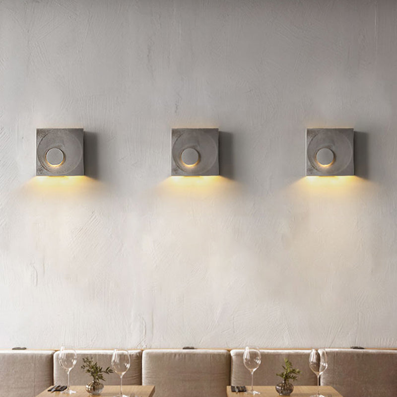 Nordic Style Square Shaped LED Wall Sconce Light Cement Bedroom Wall Mounted Lighting Clearhalo 'Modern wall lights' 'Modern' 'Wall Lamps & Sconces' 'Wall Lights' Lighting' 2205262