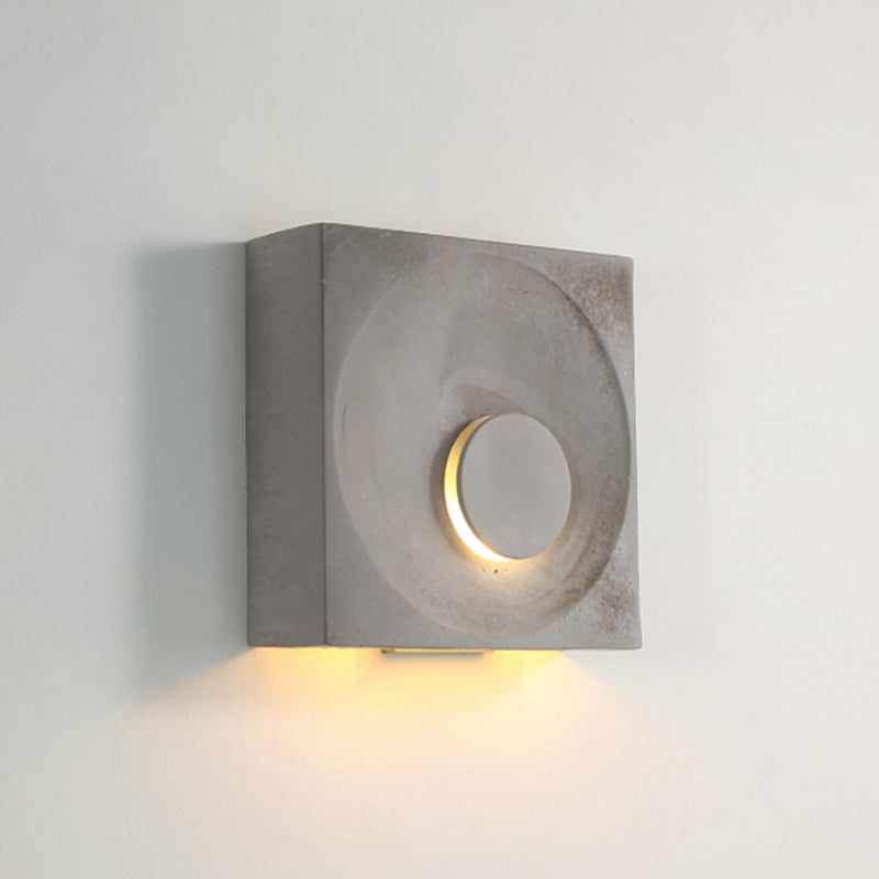 Nordic Style Square Shaped LED Wall Sconce Light Cement Bedroom Wall Mounted Lighting Grey Clearhalo 'Modern wall lights' 'Modern' 'Wall Lamps & Sconces' 'Wall Lights' Lighting' 2205263