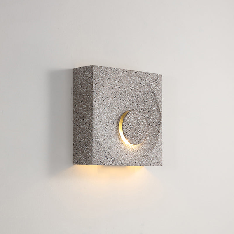 Nordic Style Square Shaped LED Wall Sconce Light Cement Bedroom Wall Mounted Lighting Light Coffee Clearhalo 'Modern wall lights' 'Modern' 'Wall Lamps & Sconces' 'Wall Lights' Lighting' 2205265