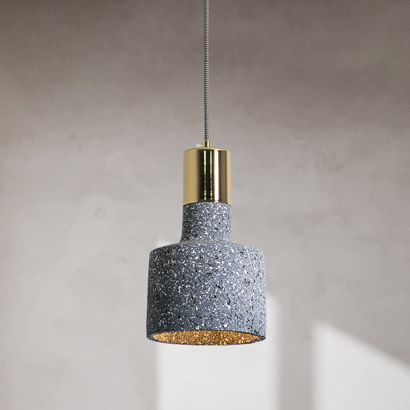 Cement Geometrical Ceiling Light Nordic Style 1-Light Hanging Lamp for Restaurant Blue C Clearhalo 'Ceiling Lights' 'Modern Pendants' 'Modern' 'Pendant Lights' 'Pendants' Lighting' 2205386